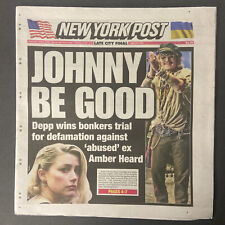 Johnny Depp Amber Heard NY Rangers Chytil New York Post newspaper NYC 6/2 2022 picture