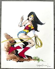 Signed Original Mike Hoffman Wonder Woman Marker Commission 8.5X11 picture