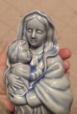Madonna And Baby Ceramic Blue Figurine picture