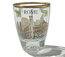 Rome Roma Rom Italy Shot Glass 1.5 Oz Gold Trim European Countries Collectible picture