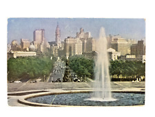 Benjamin Franklin Parkway Philadelphia PA Pennsylvania Postcard PM 1950 fountain picture