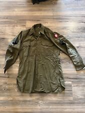 Original US 4th Army WW2 EM/Officer OD Wool Shirt 15