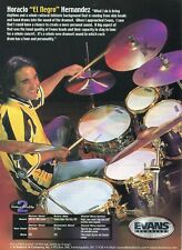 1999 Print Ad of Evans Drumheads w Horacio El Negro Hernandez picture