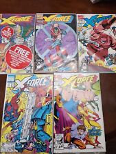 X-Force # 1 - 5 Lot Excellent Condition First One Still Bagged W/ Collector Card picture