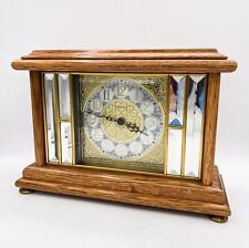 Vintage Ansonia Gold Medallion Model 1220 Quartz Wood Mantle Clock With Speaker picture