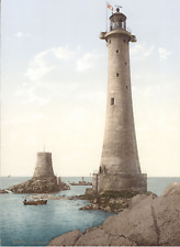 England, Plymouth, Eddystone Lighthouse Vintage Photochrome, Photochromy, vi picture