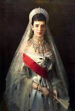Oil painting Kramskoy Ivan - Portrait of Empress Maria Feodorovna holding fan picture