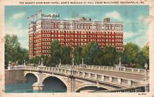 Vintage Postcard 1937 The Marott Apartment Hotel Fall Creek Indianapolis IND picture