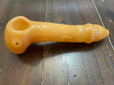 6” Glass Pipe Bowl Dick Penis Pipe Hammer White picture