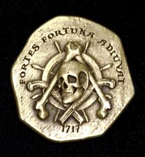 Treasure Cob Style Pirate Challenge Coin With Freemason Masonic Symbols Gold picture