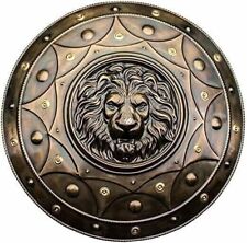 Lion Face Round Shield Medieval Iron Shield Knight Armor Shield Solid Steel Size picture
