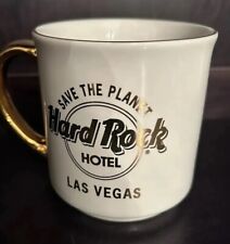 Hard Rock Hotel Coffee Mug Las Vegas Save The Planet Tea Gold Tone Handle picture