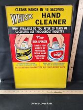 Original Vintage Whisk Garage Hand Cleaner Advertising Easel Back Sign Gas & Oil picture