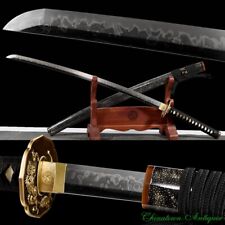 Top Hitatsura Hamon T10 Steel Clay Tempered Japanese Katana Samurai Sword #1145 picture