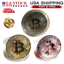 Bitcoin Physical Crypto Coin Commemorative Cryptocurrency with Protective Case picture