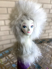RARE Vtg 1961 Fur Revlon Doll Lipstick Holder Velvet Stand (Empty) Coutourines picture
