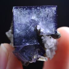 25g Natural Bismuthinite Purple FLUORITE & Pyrite Mineral Specimen/Yaogang xian picture