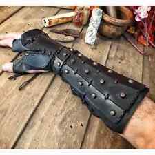 Steampunk Medieval PU Leather Bracer Long Glove Gauntlet Samurai Viking Knight P picture