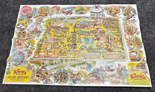 Vintage Amusement / Theme Park SOUVENIR Cartoon Map 