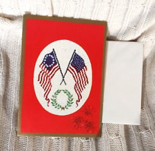1970s Famous Artist Studios Flag Greetings Of the Season Christmas Card picture