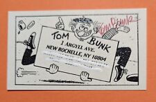 Tom Bunk autographed business card garbage pail kids artist & mad magazine picture