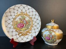 Very Rare LF Limoges PCR Handcrafted Fine Porcelain Gold And White Love Story picture