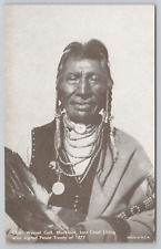 Chief Weasel Calf Blackfoot Arcade Card Vintage c1940s Native Americans picture