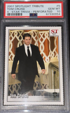 RARE 2007 Spotlight Tribute TOM CRUISE 4Star Trivia Perforated Actor Card PSA 10 picture