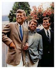 PRESIDENT JOHN F. KENNEDY & HIS BROTHERS SMILING 8X10 PHOTO picture