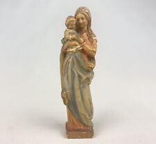 ANRI ? Madonna Figure Statue Hand Carved Wood Mary Jesus Small 3.75” Religious picture