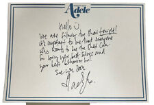Adele Handwritten & Signed Note about Filming On 6/30 At Ceasers. picture
