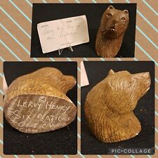 Native American Bear head Sculpture Signed By Artist picture