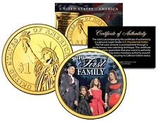 President BARACK OBAMA * First Family * Presidential $1 Dollar Coin Gold Plated picture