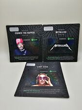 STARBUCKS SPOTIFY CARD LOT OF 3 METALLICA LADY GAGA CHANCE THE RAPPER NO VALUE picture