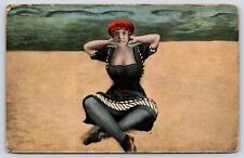 Women in Retro Swimming Suit Vintage Postcard picture