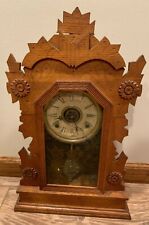 Antique Hawk Gilbert Winsted Carved Wooden Eastlake Mantle 22” Clock NOT WORKING picture
