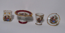 4 Limoge France Porcelain Courting Couples Mini Dresser/Cake Plate/Chalice/Plate picture