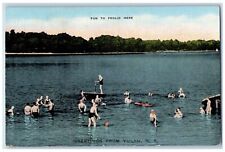 Greetings From Yulan New York NY, Swimming Beach Unposted Vintage Postcard picture
