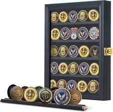 Jinchuan Military Challenge Coin Display Case Lockable Cabinet Rack Holder Sh... picture