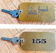 Vintage Palace Brussels Belgium Bruxelles Gold Aluminum Hotel Room Key Fob #155 picture