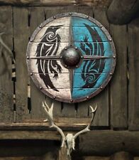Medieval Eivor Valhalla Raven Authentic Battleworn Viking Shield picture