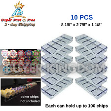Poker Game Chips Tray Casino Blackjack Racks Holder Coin Clear Plastic Storage picture