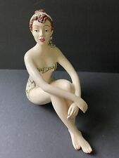 Vintage Bathing Beauty Swimsuit Beach Figurine Statue Made In The Phillipines picture