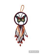 BEADED BUTTERFLY DREAMCATCHER, HAND MADE IN MEXICO ,  ONE PIECE , SEED BEADS picture