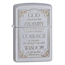Zippo Serenity Prayer Satin Chrome Pocket Lighter, One Size (28458) picture