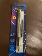 NEW Waterman Allure Graduate Fountain Pen, Brushed Chrome, BLUE Fine NIB FRANCE picture