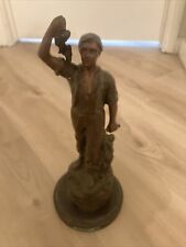 Antique A Rucho Signed Bronze Metal man Made In France picture