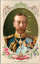 British King George V in Naval Uniform- c1911 Postcard- Royalty - Oval Portrait picture