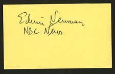 Edwin Newman d2010 signed autograph auto 3x5 index card American Newscaster C490 picture