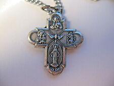 Mini Cross Medallion Italy. Mary Madonna Baby Jesus 1 1/4